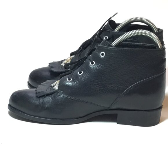 Ariat Heritage Kiltie Women's Size 6.5M Black Leather Western Roper Boots - Picture 4 of 10